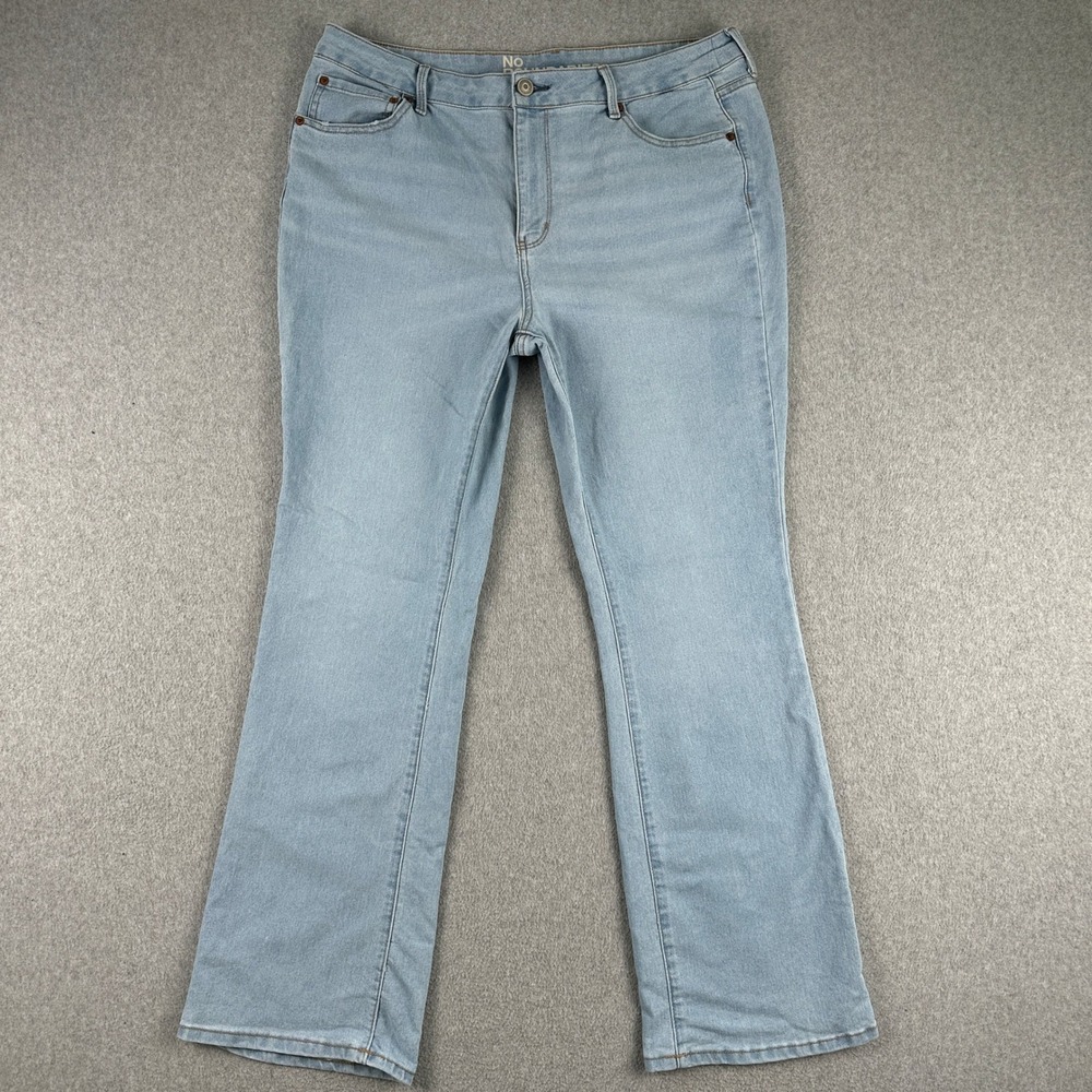 No Boundaries Jeans Women‎ 18 Blue Light Wash High Rise Flare Stretch Rodeo